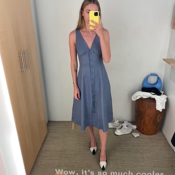 REFORMATION Sebastian Denim Midi Dress - Picture 2 of 12